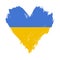 Brushstroke painted flag of Ukraine