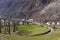 Brusio spiral viaduct at Swiss Alps