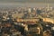 Brussels from above. Sky view over the most well known places in the city. Grand Place