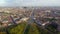 Brussels beautiful traffic city view, streets buildings aerial