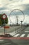 Brussels, Belgium, 10/12/2019: View from a driveway onto a Ferris wheel in the center of a European city.