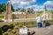 BRUSSELS, BELGIUM - 17 April 2017: Miniatures at the park Mini-Europe - reproduction of the the Westminister palace in London, UK