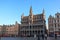 Brussels, Belgium - 21.01.2019: Grand Place Grote Markt with Town Hall Hotel de Ville and Maison du Roi King`s House or