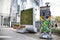 Brussels, Belgium - April 10, 2018: CityTree pollution removal living wall moss filter device installed at the European Parliament