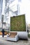 Brussels, Belgium - April 10, 2018: CityTree pollution removal living wall moss filter device installed at the European Parliament