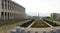 Brussels, Belgium - April 14 : People walk at the Gardens of Mont des Arts and belfry of Town Hall ,Brussels, Belgium, Europe on