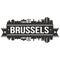 Brussels Belgium Europe Euro Icon Vector Art Design Skyline Flat City Silhouette Editable Template