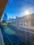 Brussels, Belgium - February 2019: Trains arriving at the platform for passengers Inside the Brussels-North Train Station.