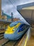 Brussels, Belgium - October 30, 2018: The E320 Eurostar International High Speed passengers Train in the Brussels North railway