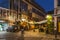 Brussels, BELGIUM - October 8, 2021: Nightlife in Brussels.. People enjoying the evening in the streets of Belgiums capital