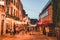 Brussels, BELGIUM - October 8, 2021: Nightlife in Brussels.. People enjoying the evening in the streets of Belgiums capital