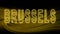 Brussels Gold glitter lettering, Brussels Tourism and travel, Creative typography text banner