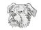 Brussels Griffon Dog Breed Cartoon Retro Drawing