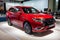 BRUSSELS - JAN 9, 2020: Mitsubishi Outlander PHEV Plug-In Hybrid SUVâ€Ž car model showcased at the Brussels Autosalon 2020 Motor