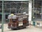 Brussels - June 11: Old heritage streetcar tramway in front of Tram Museum in Brussels. Photo taken on June 11, 2017, Brussels