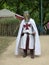 Brussels - June 3: Man with crusader costume at the Medieval Fair of Etterbeek. Photo taken on June 3, 2017 in Brussels, Belgium.