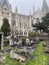 Brussels, Laeken, Belgium, November 30, 2020 - Destroyed or abandoned Graves at Laeken old Cemetery in Brussels, with the basilica