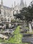 Brussels, Laeken, Belgium, November 30, 2020 - Destroyed or abandoned Graves at Laeken old Cemetery in Brussels, with the basilica