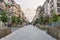 Brussels Old Town - Belgium - Mixed groups of people walking over the Anspach Boulevard in the new pedestrian zone in the evening