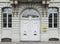 Brussels Old Town - Belgium - Neoclassical facade and door of the Place des Martyrs, the Martyrs\\\' square with the official