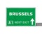 BRUSSELS road sign isolated on white