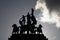 Brussels - silhouette of statue on the summit of Triumphal Arch