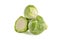 Brussels sprouts, isolate. Fresh, small Brussels sprouts stacked in a stack on a white isolated background.