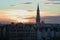 Brussels at sunset.