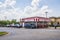 Brusters Ice cream exterior drive thru long line of cars