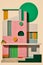 Brutal Beauty: Abstract Collage Art Depicting a House in Brutalist Style, Generative AI