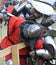 Brutal Knights battle in iron armor with bladed weapons