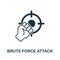 Brute Force Attack icon from banned internet collection. Simple line Brute Force Attack icon for templates, web design and