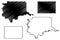 Bryan and Beaver County, Oklahoma State U.S. county, United States of America, USA, U.S., US map vector illustration, scribble