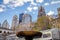 Bryant Park Fountain and buildings - New York, USA