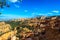 Bryce Canyon with hoodoo rock formations in summer, Bryce Canyon national park, Utah, United States (USA