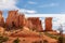 Bryce Canyon - Peek a boo hiking trail with scenic view of massive steep hoodoo sandstone rock formation towers in Utah, USA