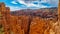 Bryce Canyon - Scenic view of  hoodoo sandstone rock formation towers on Navajo trail in Bryce Canyon National Park, Utah