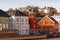 Bryggen buildings in Arendal, Norway