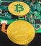 BTC Gold Plated Bitcoin Coin Litecoin LTC computer hard disk drive HDD