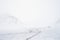 Buachaille Etive Mor covered in snow during winter aerial view