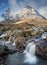 The Buachaille Etive Mor And Waterfall In Scotland