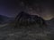 Buachallie etive mor mountain with milkyway, glencoe, highlands, scotland.