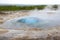 Bubble appear before the eruption of the geyser Strokkur