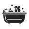 Bubble bath black glyph icon. Relax bathroom. Pictogram for web page, mobile app, promo