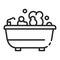 Bubble bath black line icon. Relax bathroom. Pictogram for web page, mobile app, promo. Editable stroke