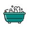 Bubble bath color line icon. Relax bathroom.