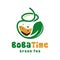 Bubble coffee drink logo