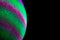 Bubble color. Globe planet earth in galaxy universe space with abstract sun on black background. Color abstract