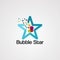 Bubble colorful star logo vector, icon, element, and template for company