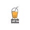 Bubble drink boba lines art abstract logo design